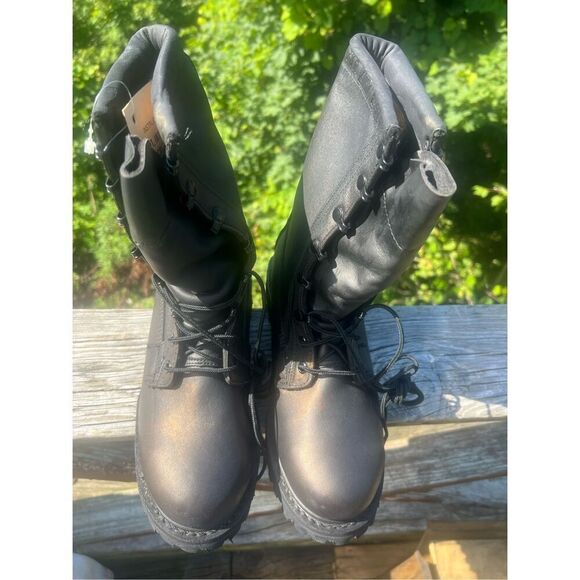 Military Combat Cold/Wet Boots Men's Sz 7.5 Black Leather Vibram Soles NWT - Picture 6 of 8